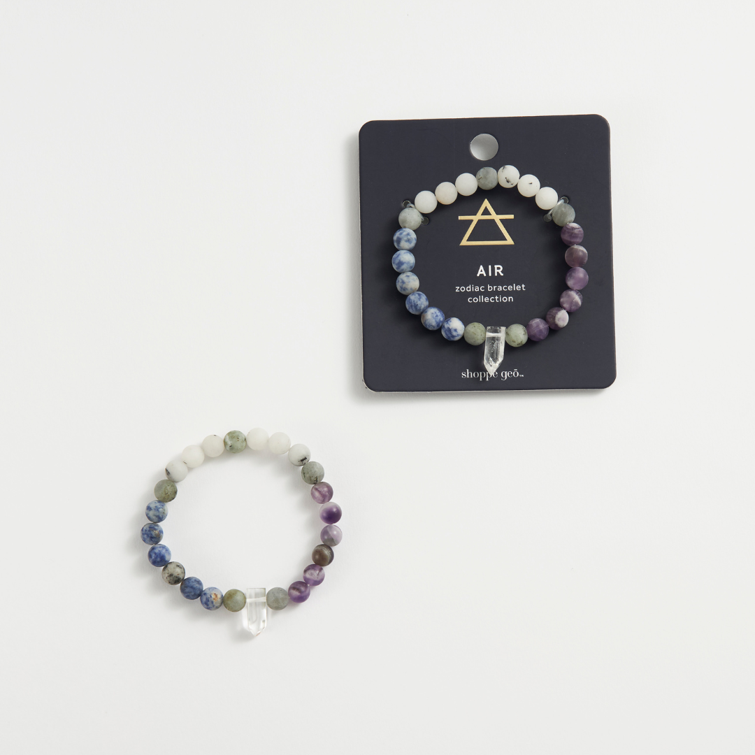 Zodiac Crystal Bead Bracelet Collection: Air 8mm