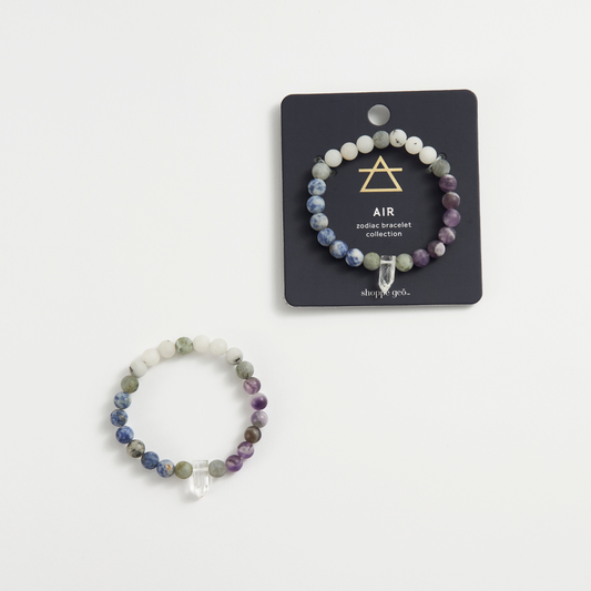 Zodiac Crystal Bead Bracelet Collection: Air 8mm