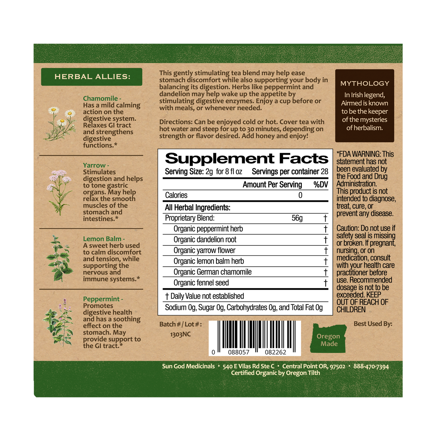 Organic Airmed Digestion Tea 2oz