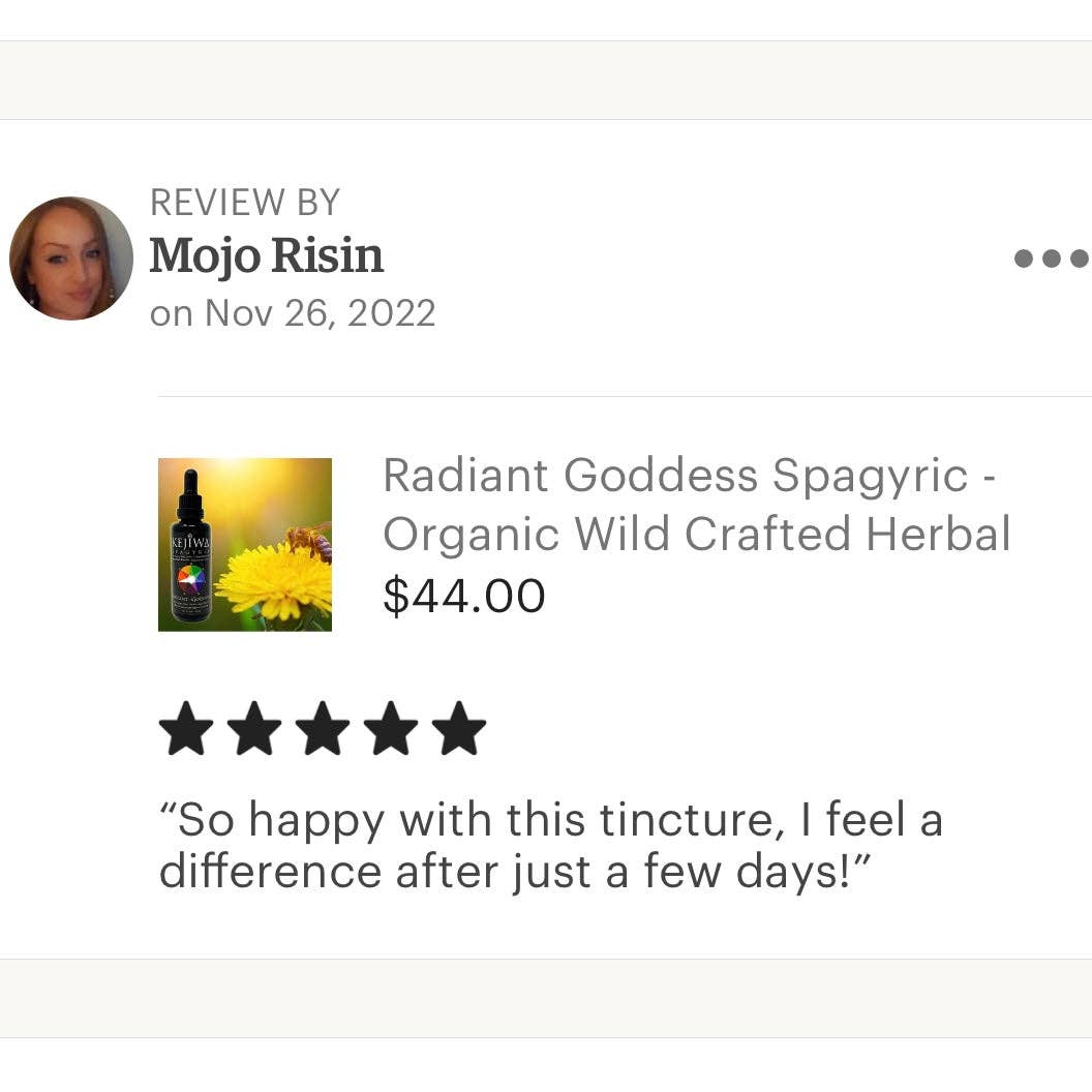 Radiant Goddess Spagyria: Woman's Tonic Herbal Tincture