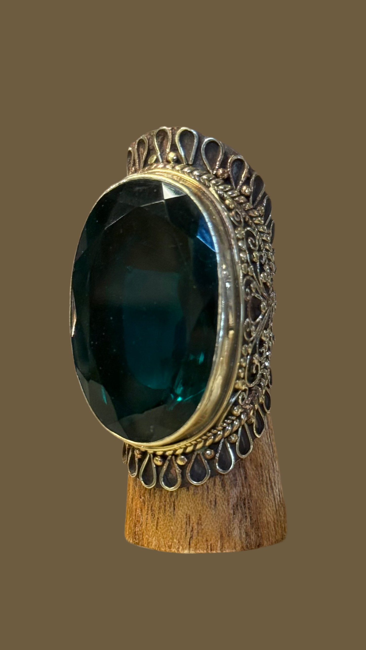 Silver Ring with Large Gemstones