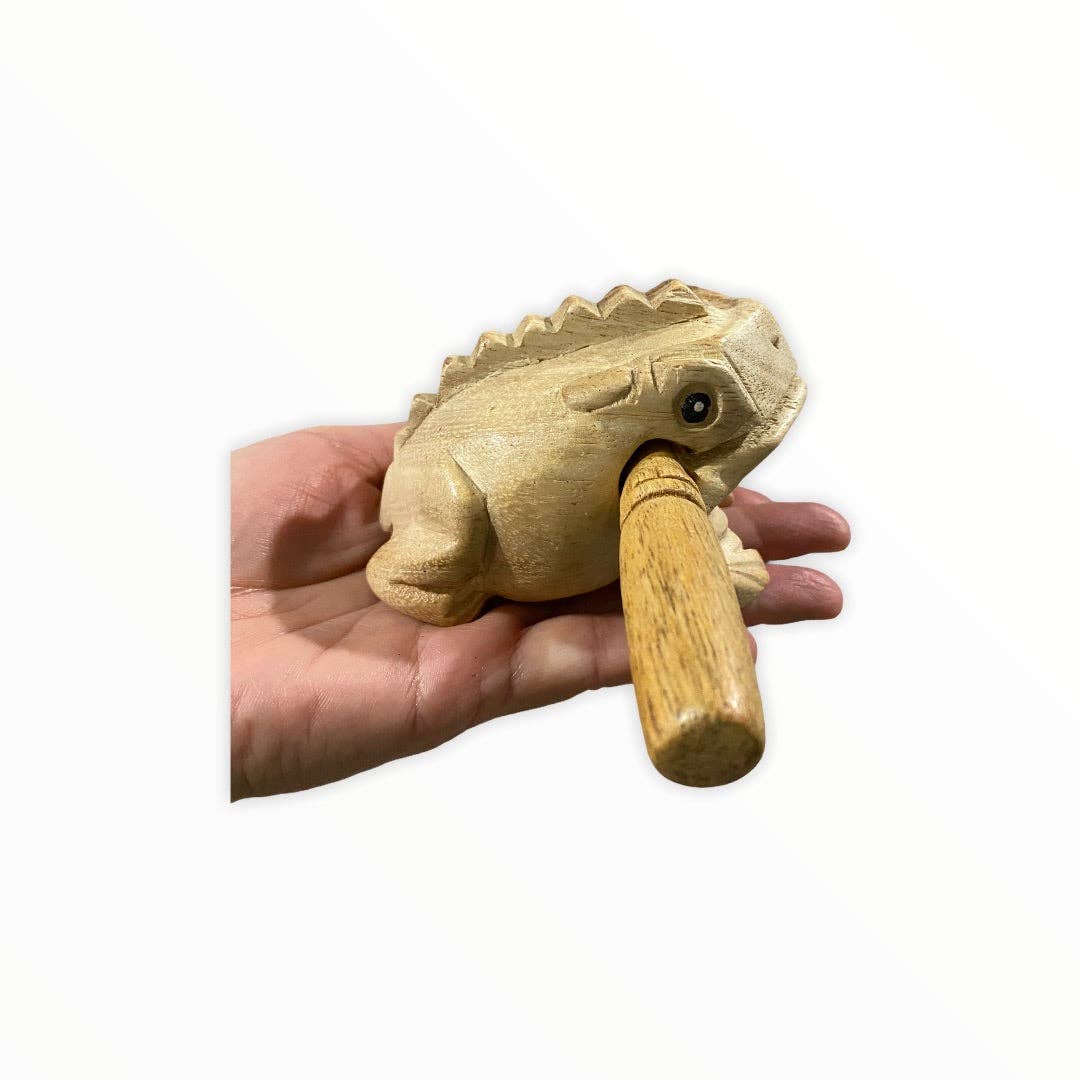 Natural Wooden Frog 2"
