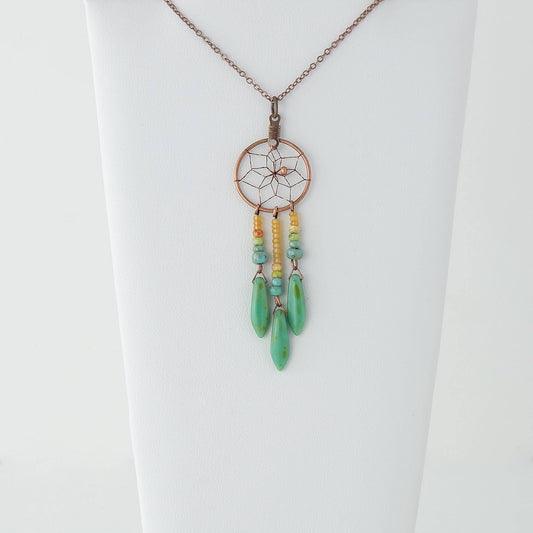 .75" Dream Catcher Necklace with Picasso Dangles