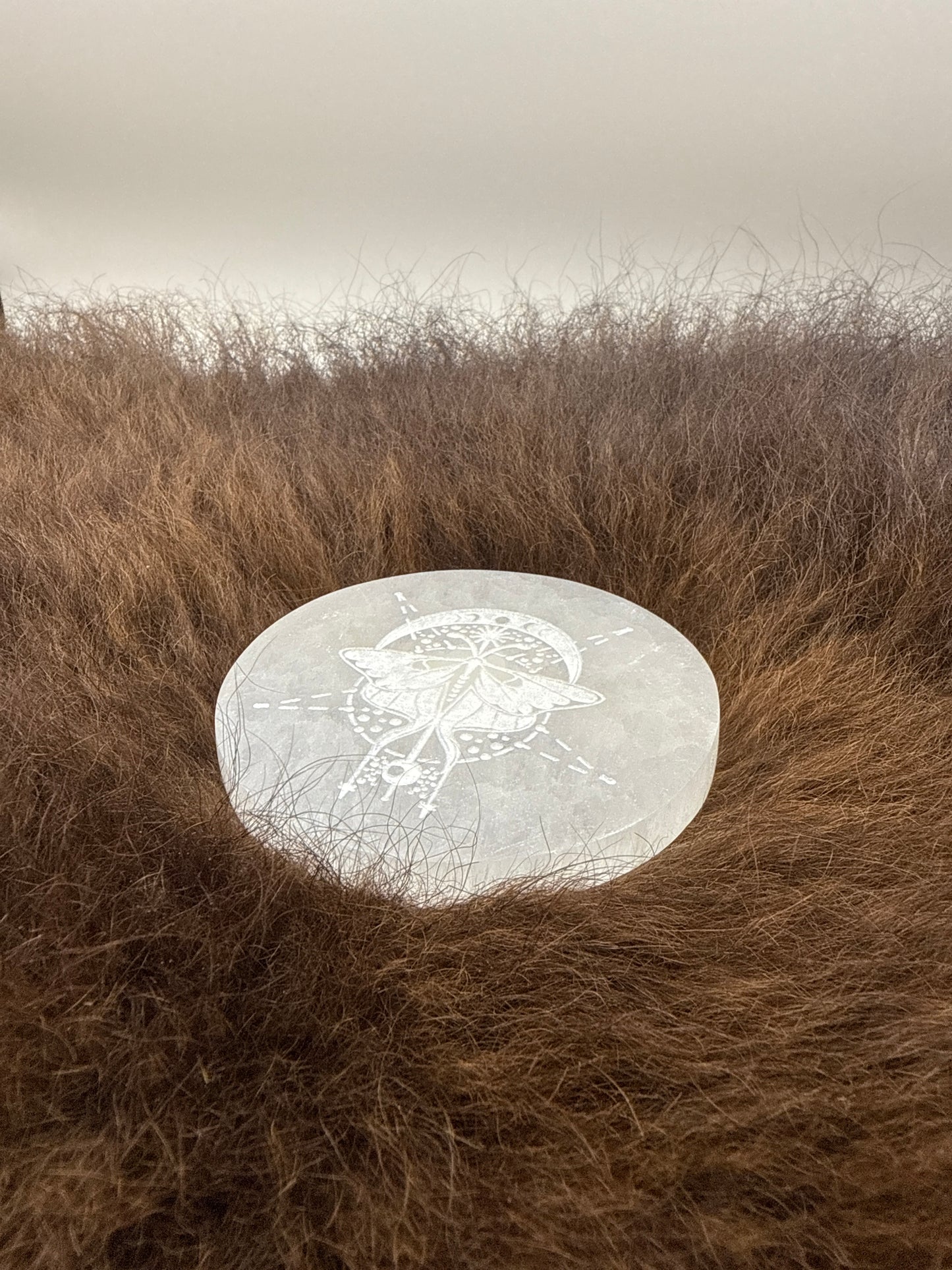 Selenite Moth Round