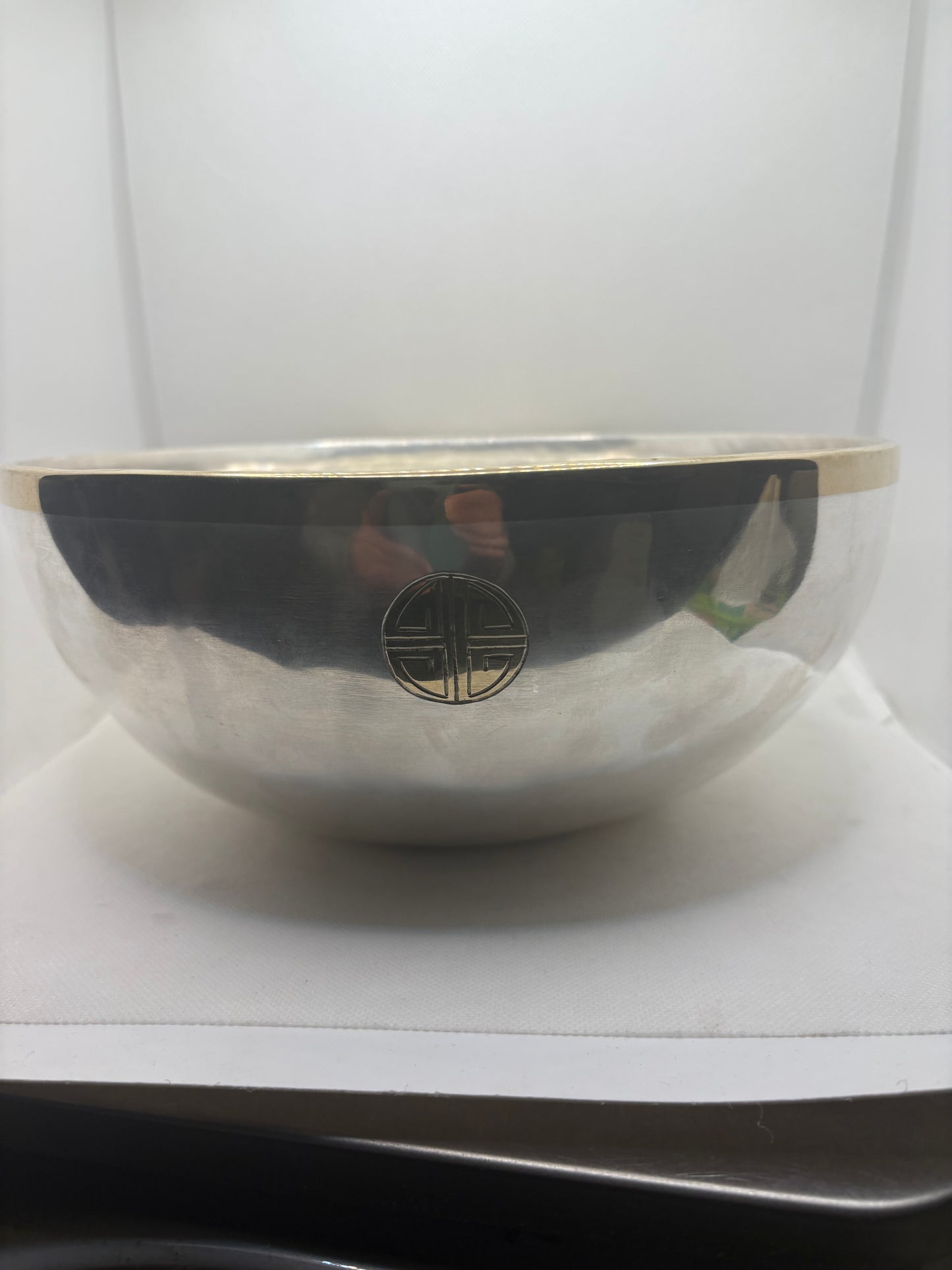 Silver and Gold Full Moon Tibetan Bowl 10"
