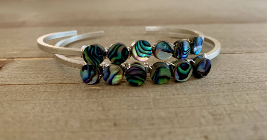 Overzealous paua abalone silver cuff bracelet