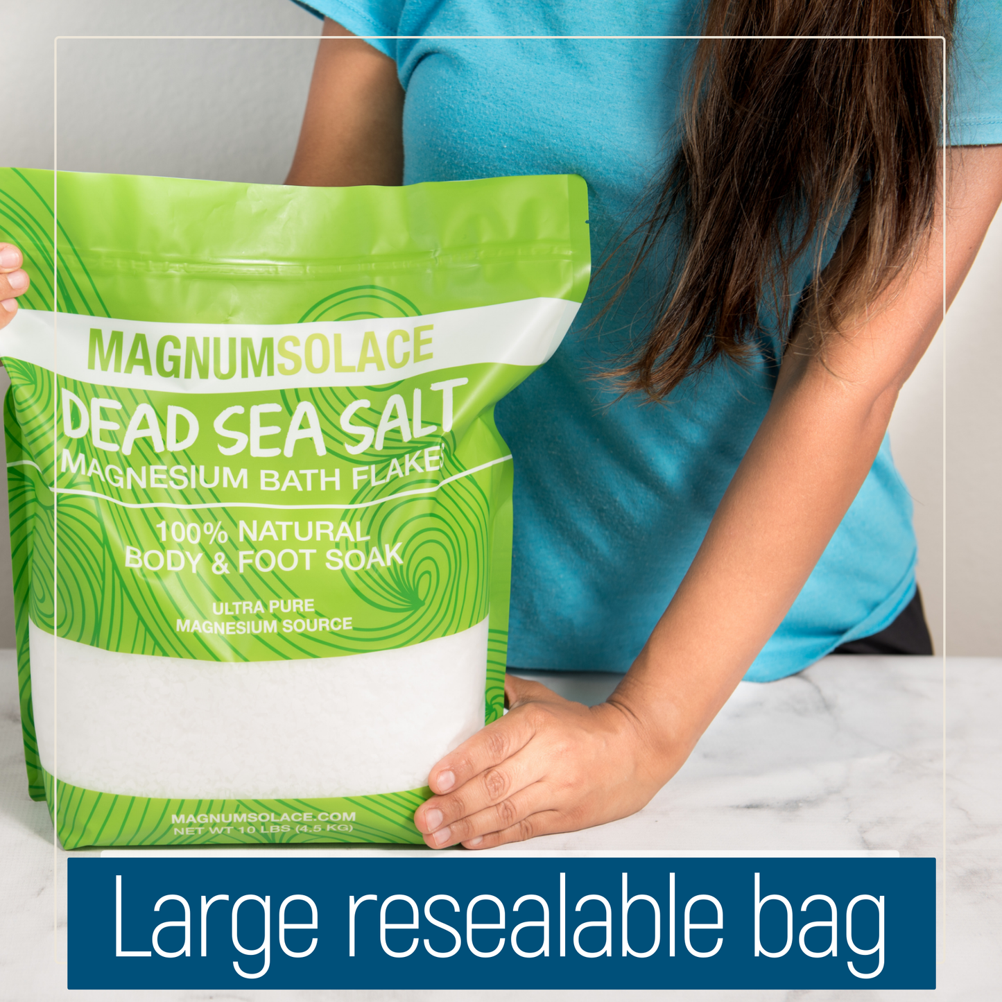 Magnesium Bath Flakes, Dead Sea Bath Salts, Bath Soak: 5LB