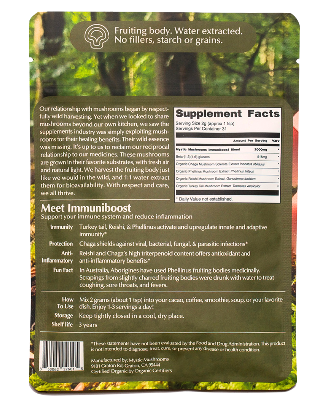 ImmuniBoost - Chaga, Phellinus, Reishi & Turkey Tail