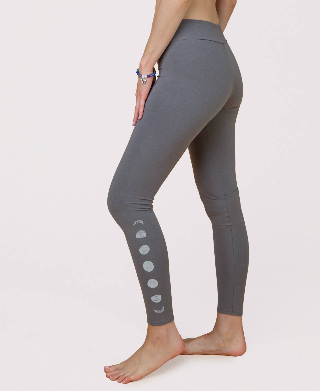 Lunar Phases Organic Cotton Leggings - Charcoal: LG