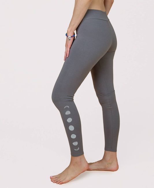 Lunar Phases Organic Cotton Leggings - Charcoal: LG