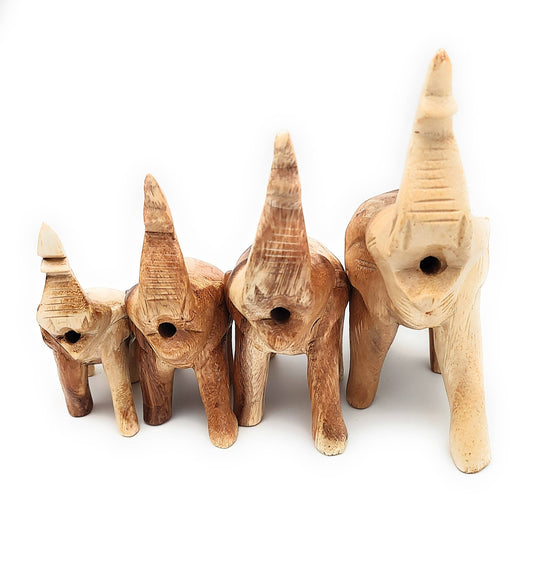 Wooden Trumpeting Elephant 5 inch