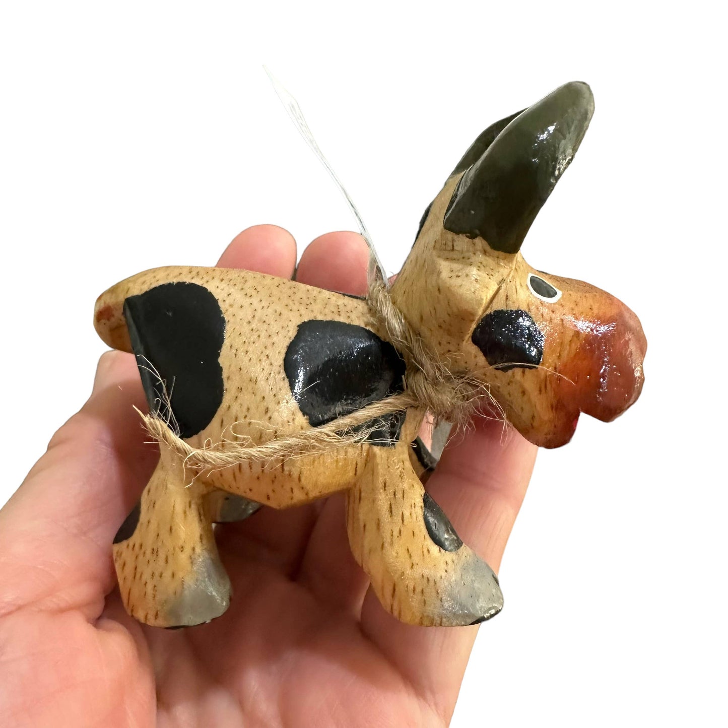 Wooden Farm Cow Musical Figurine