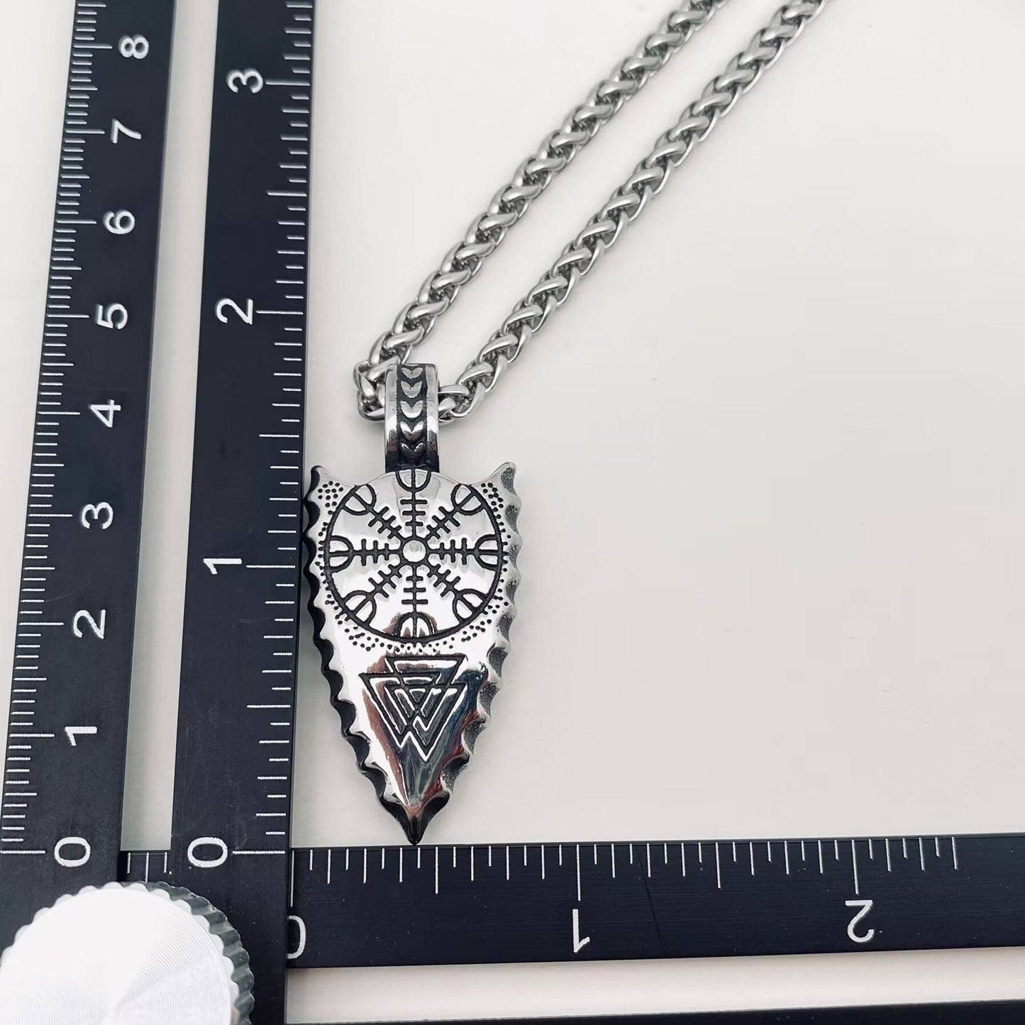 Arrow Shape Viking Valknut Pendant Necklace