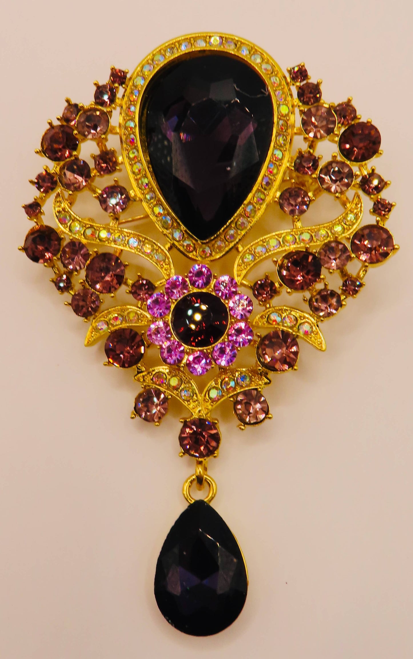 Large Crystal Brooch