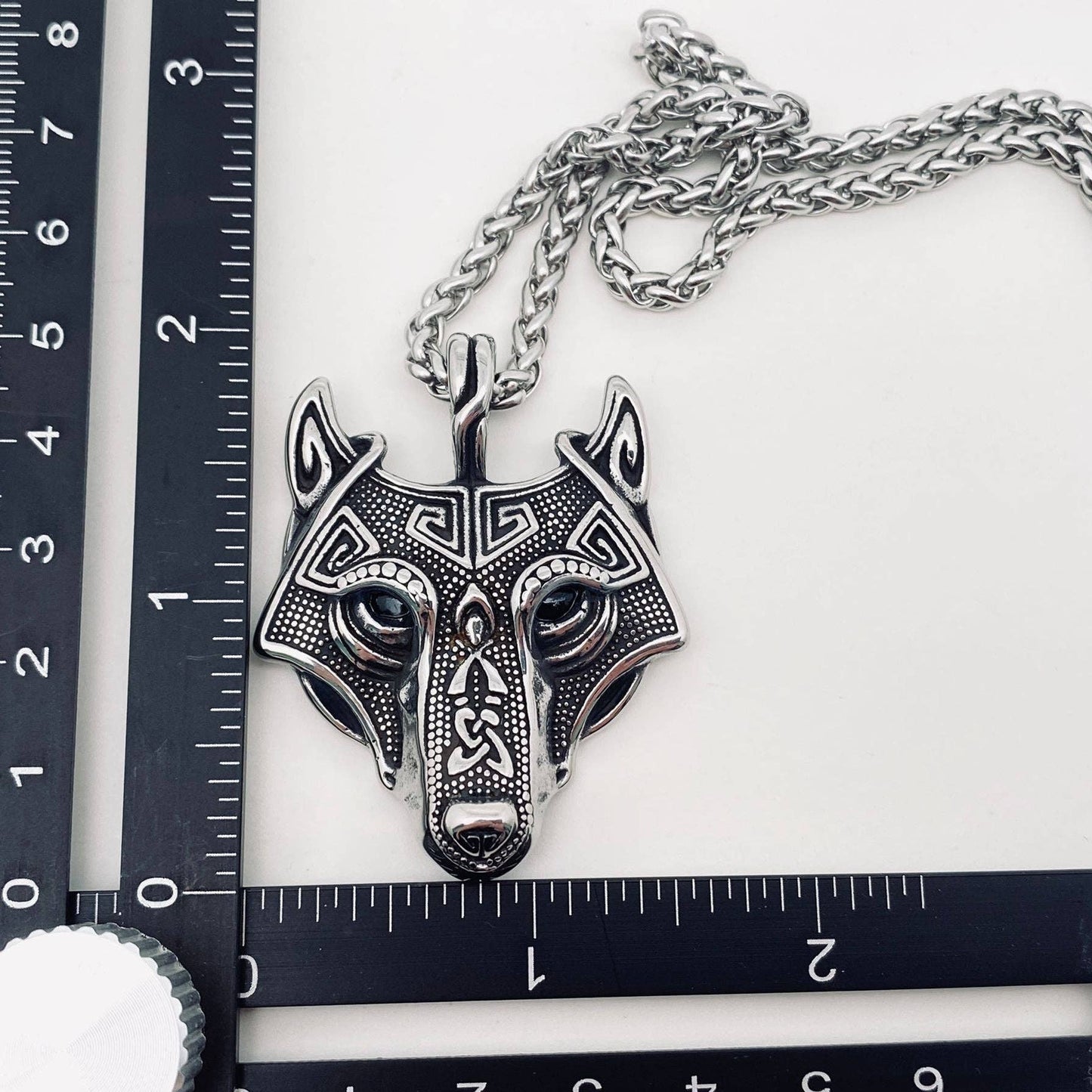 Viking Celtic Wolf Head Amulet Pendant Necklace