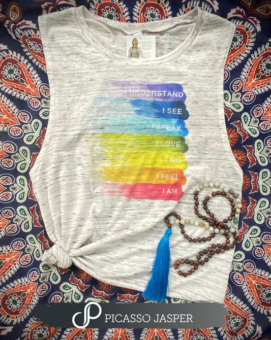 Chakra Love, Relaxed Muscle Tank: Large