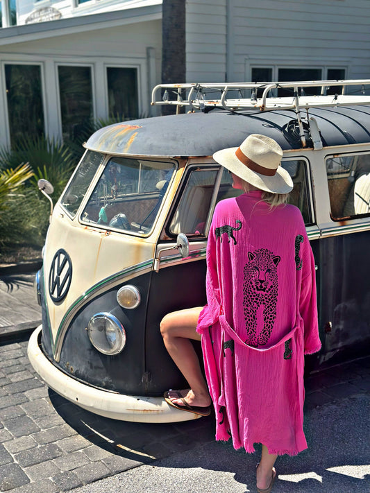 Pink Leopard Robe