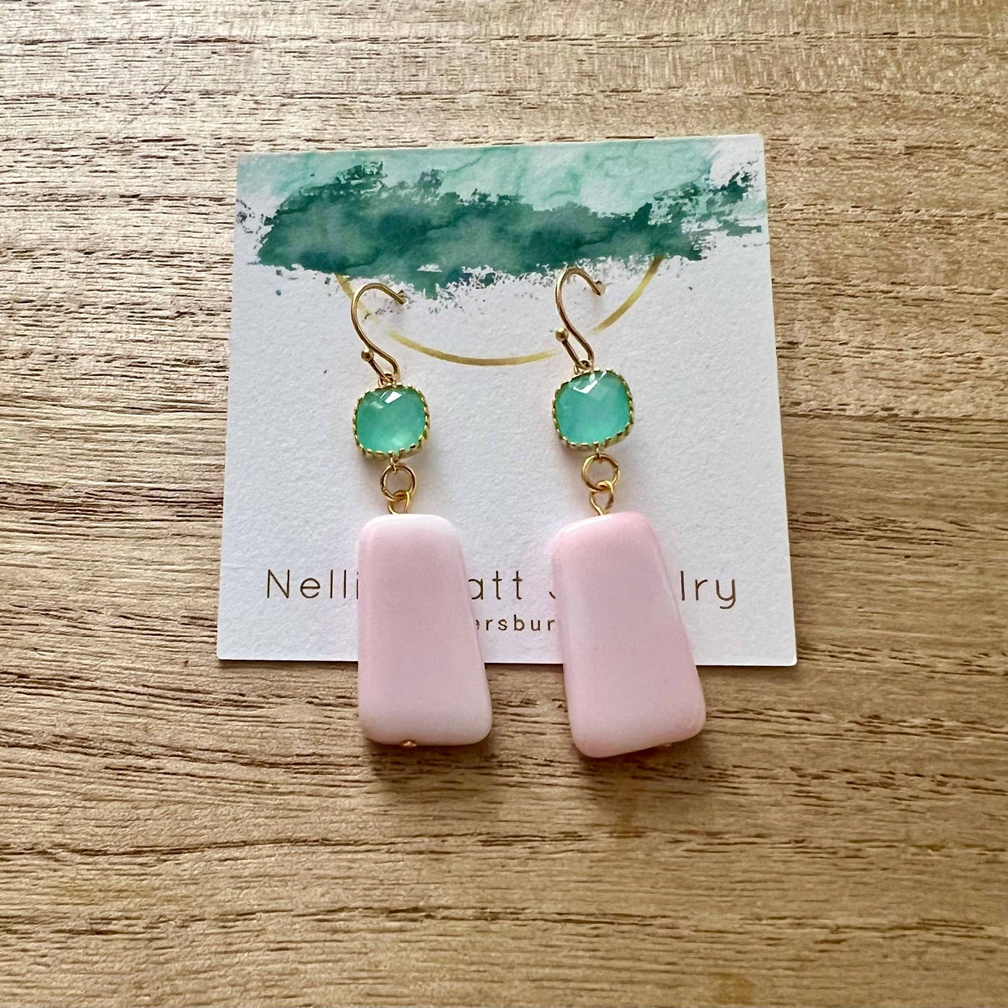 Ballyhoo 
gemstone dangle statement earrings