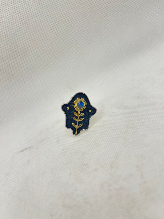 Hamsa Flower Ring