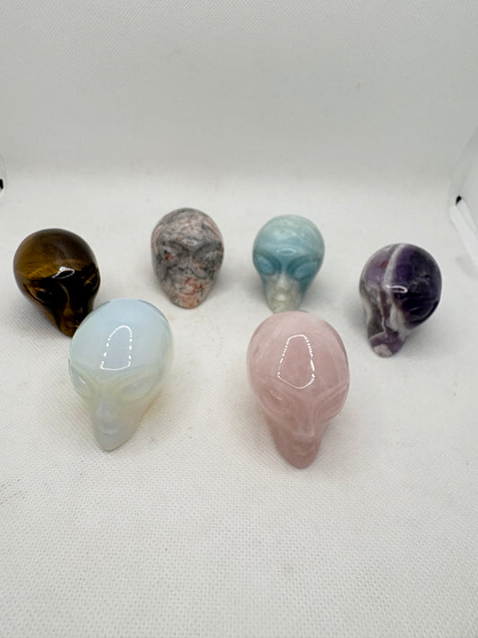 Alien Skull 2" Various Stones