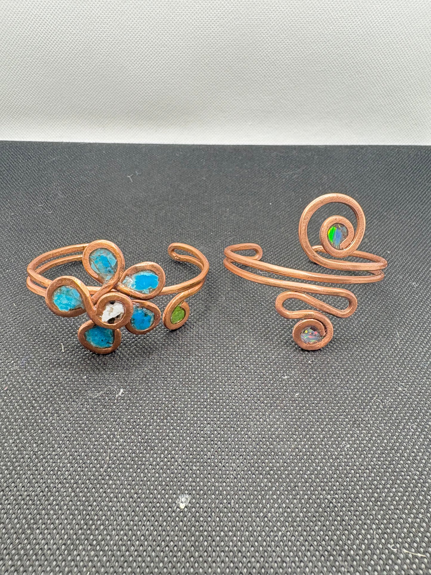 Copper Cuff Bracelet with Gems