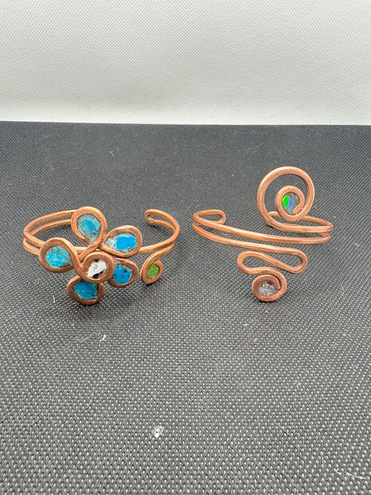 Copper Cuff Bracelet with Gems