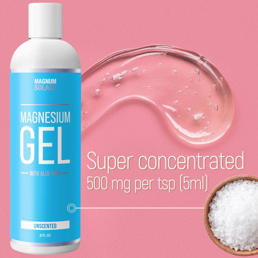 Magnesium Gel with Aloe | Massage Gel for Leg & Muscle Cramp: Unscented 8 OZ