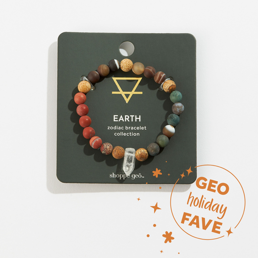 Zodiac Crystal Bead Bracelet Collection: Earth 8mm