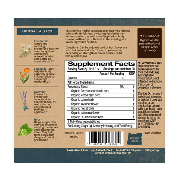 Organic Hypnos Sleep Tea 2oz