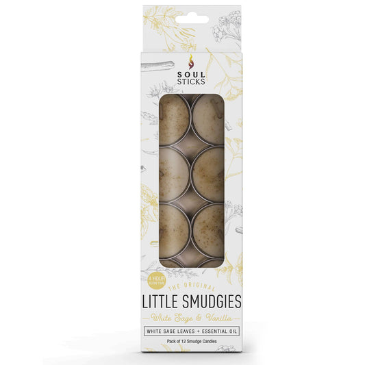 'Little Smudgies' White Sage & Vanilla Smudge Candles (12)