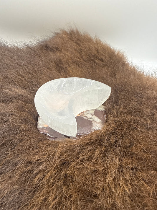 Selenite Crescent Moon Bowl