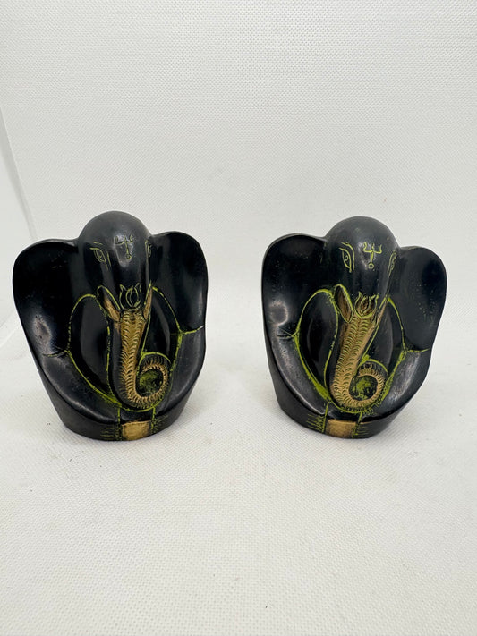 Brass Ganesha Black and Gold Statue
