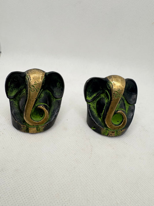 Brass Ganesha Black and Gold Statue Small