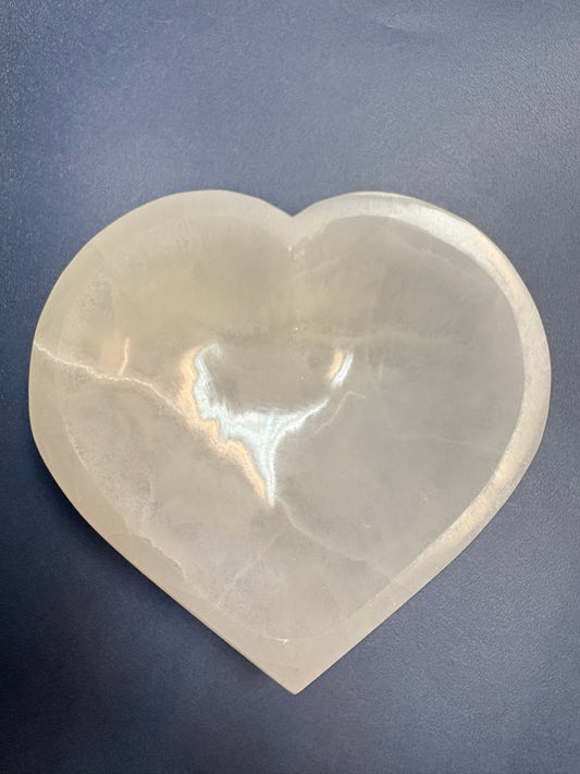Selenite Heart Bowl Medium