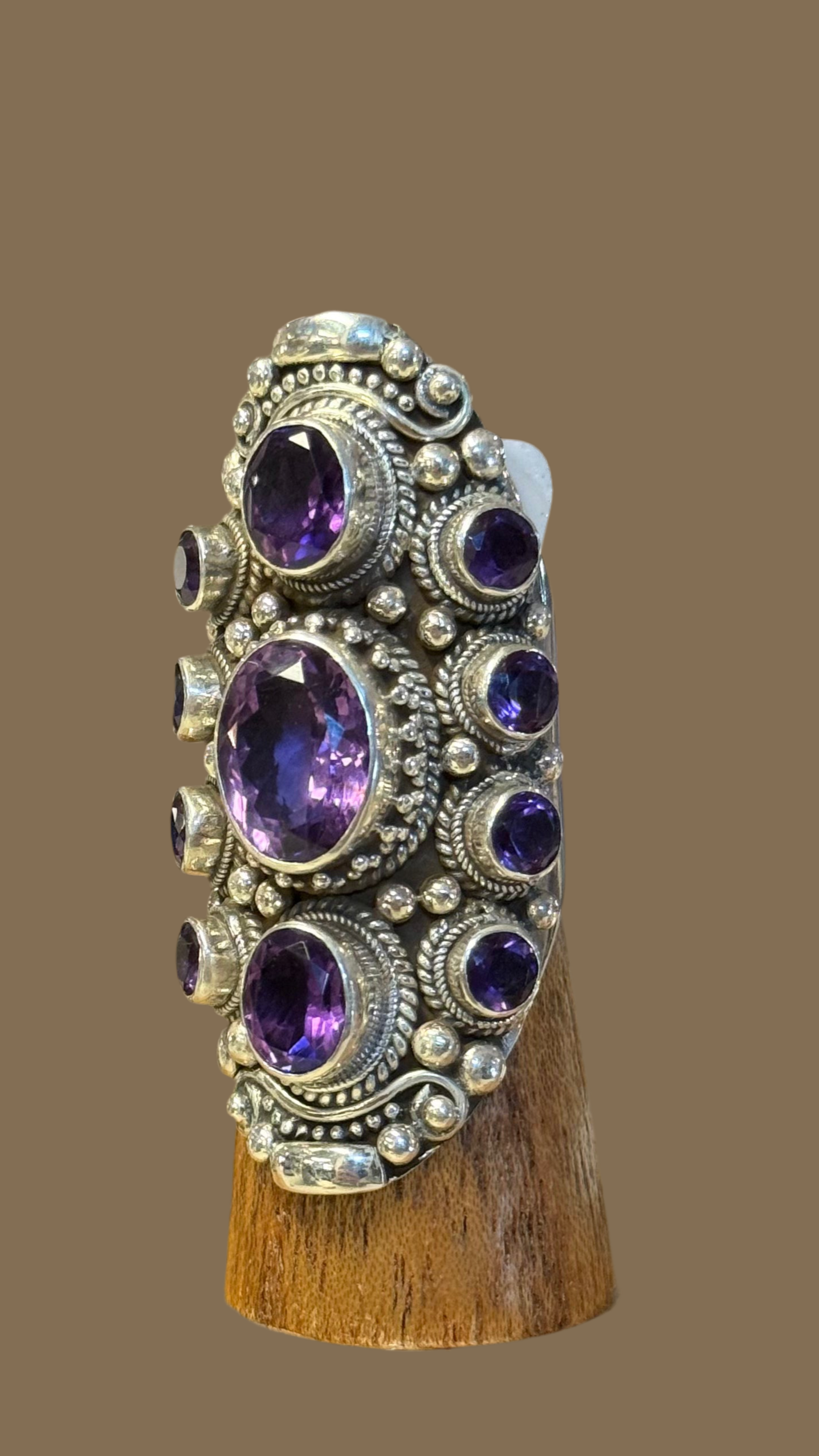 Silver Ring with Large Gemstones