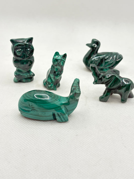 Malachite Figurine Animals Mini