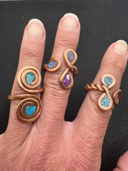 Copper Ring Classic with Gems