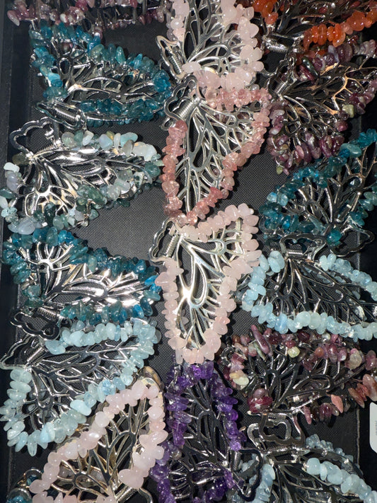 Butterfly Hairclip Various Stones