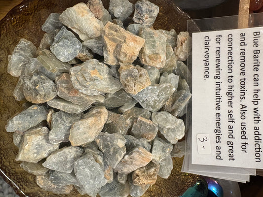 Blue Barite Tumbled