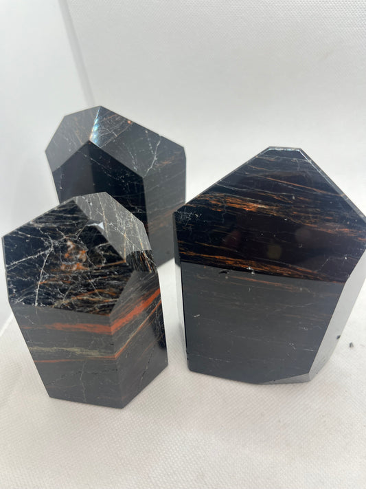 Polished Tourmaline Obelisk with Red and Green Inclusions Medium