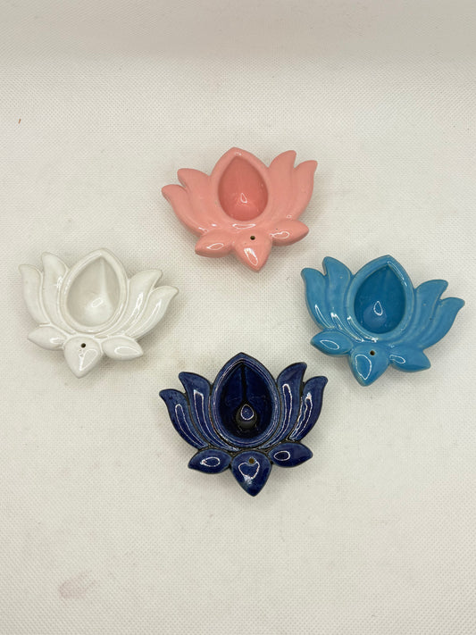 Ceramic Lotus Flower Incense Holder