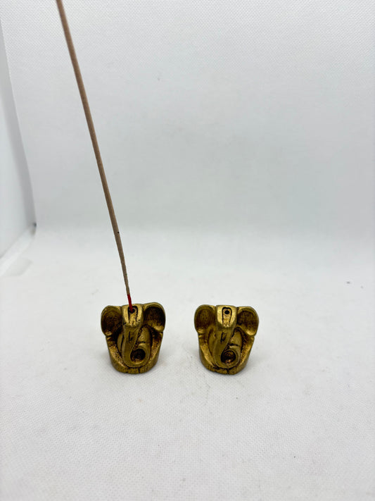 Brass Ganesha Statue Incense Holder  1.8"