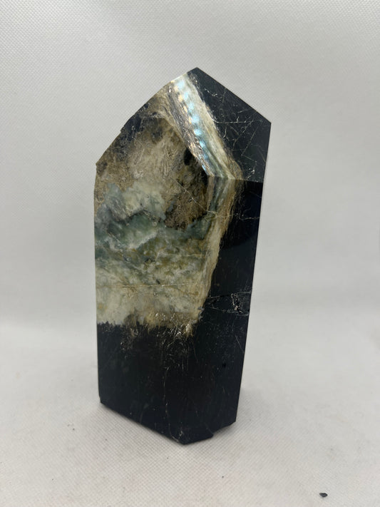 Polished Tourmaline Obelisk with Red and Green Inclusions XLarge