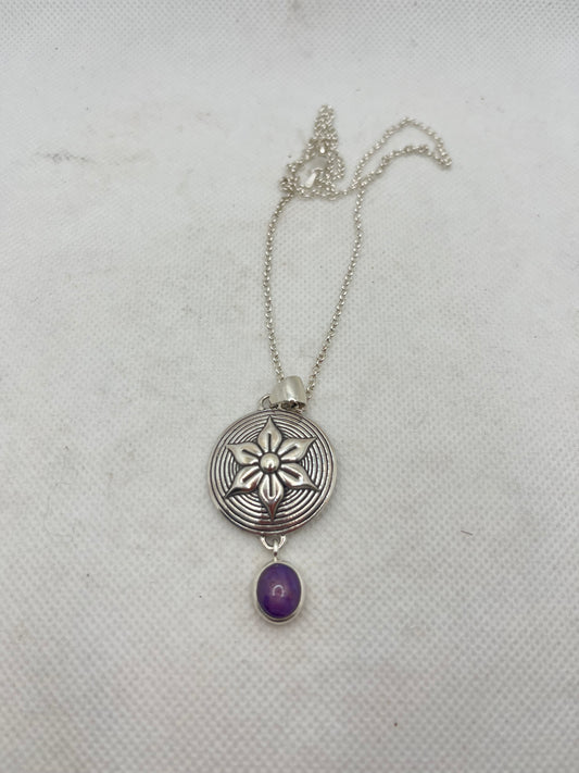 Flower with Stone Necklace