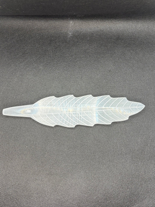 Selenite Feather Incense Holder