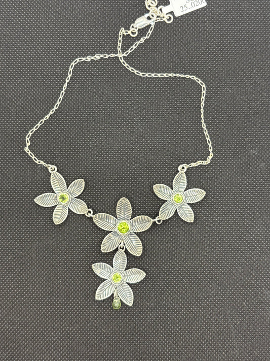 Peridot Flower Necklace