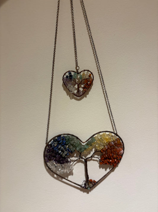 Heart Suncatcher Various Stones