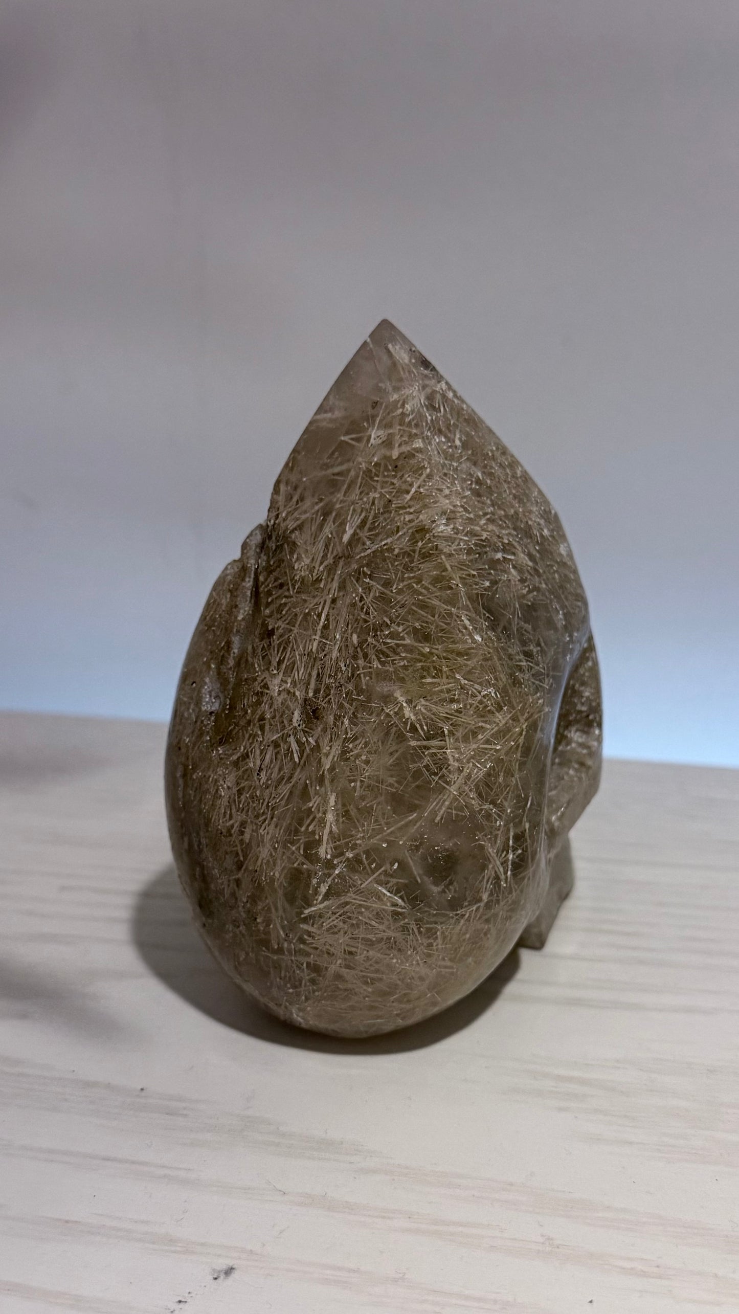 Rutilated Quartz Skull