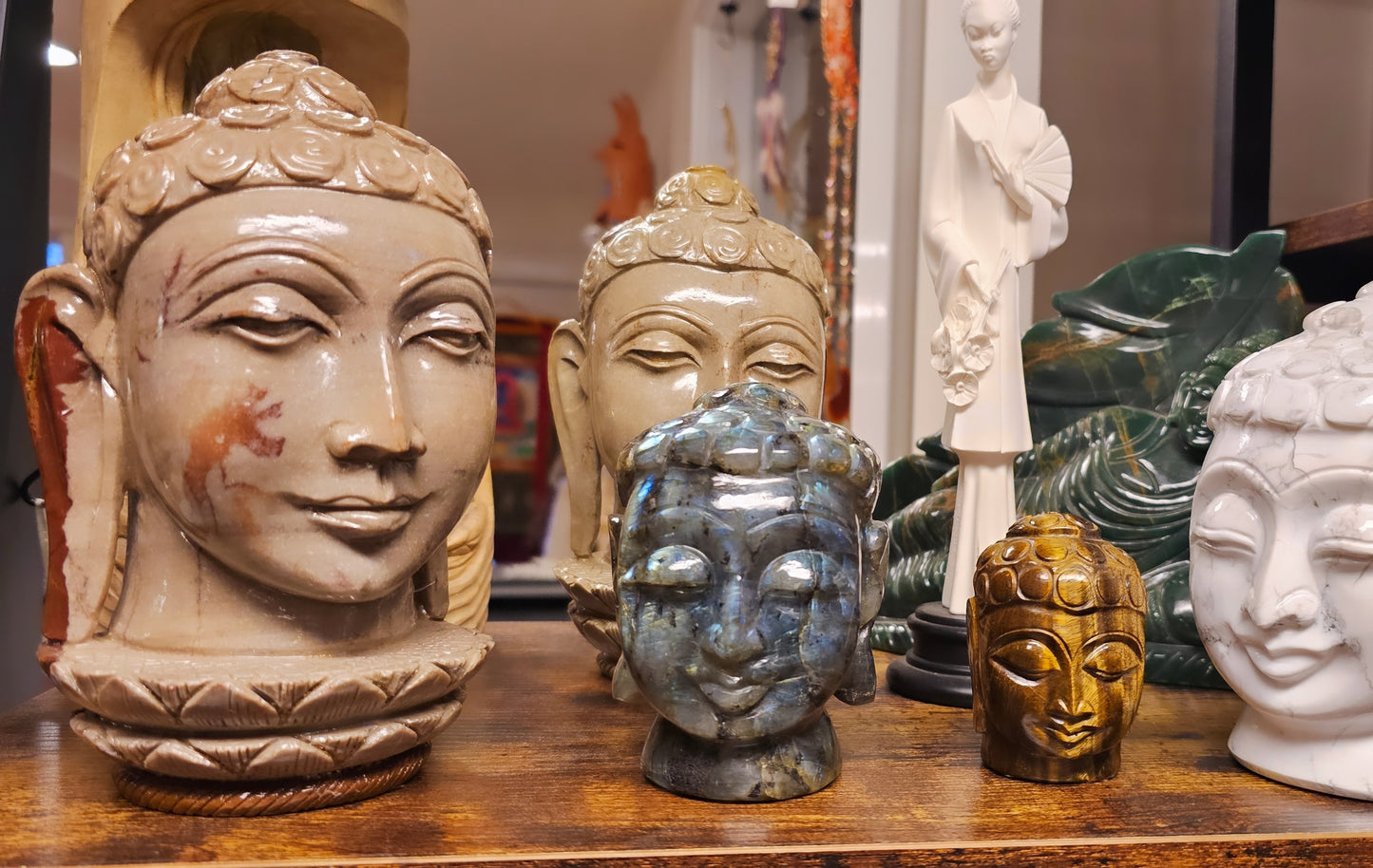 Tigers Eye Buddha Head