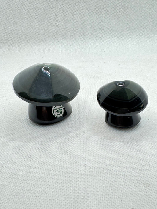 Mushroom with Hearts Rainbow Obsidian Large